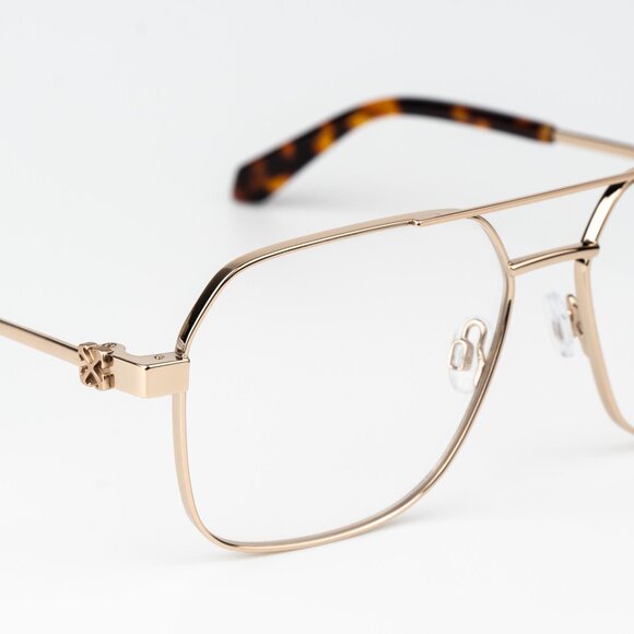 Off-White STYLE 7J Men Eyeglasses Gold Aviator OERJ07J STYLE 7J 7600 - Picture 9 of 15
